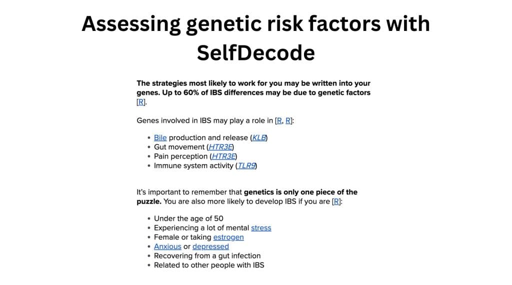Assessing genetic risk factors with SelfDecode