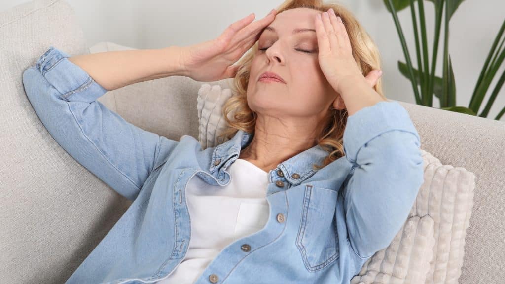 Woman relaxing on a couch.